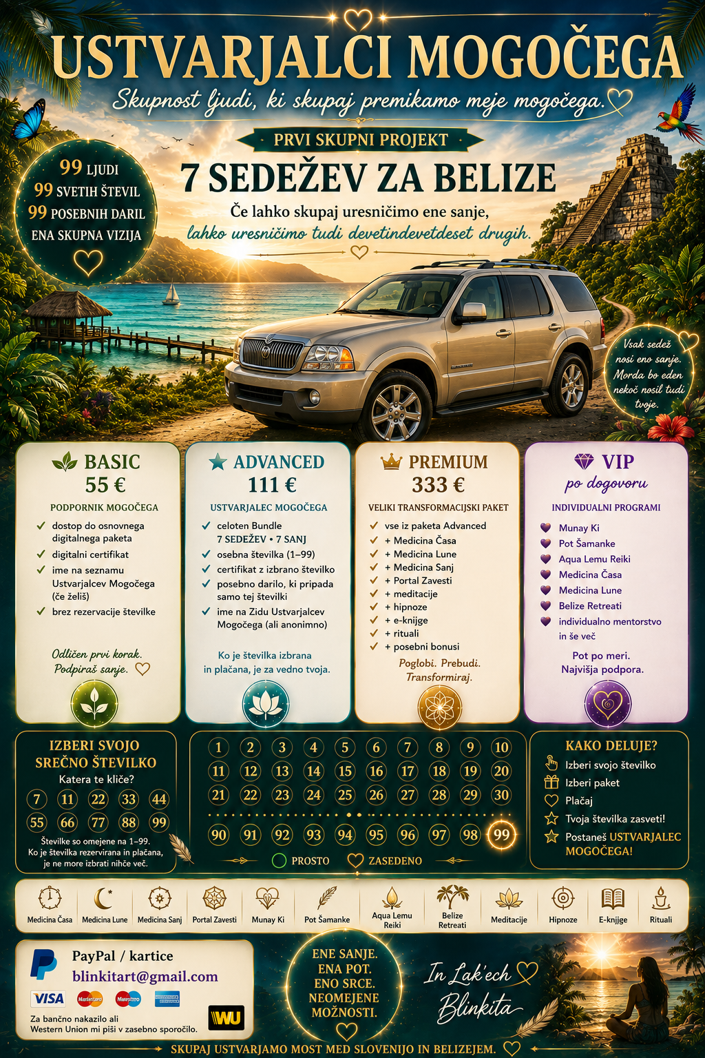 Blinkita - 7 sedežev za Belize